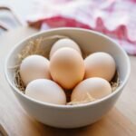 white eggs in white ceramic bowl