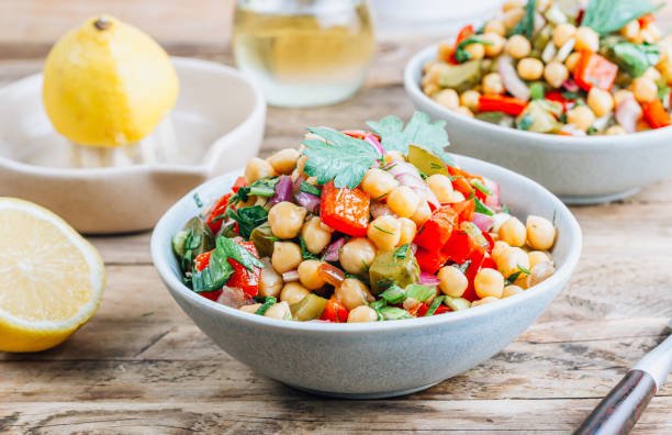 garbanzos con limón y hierbas